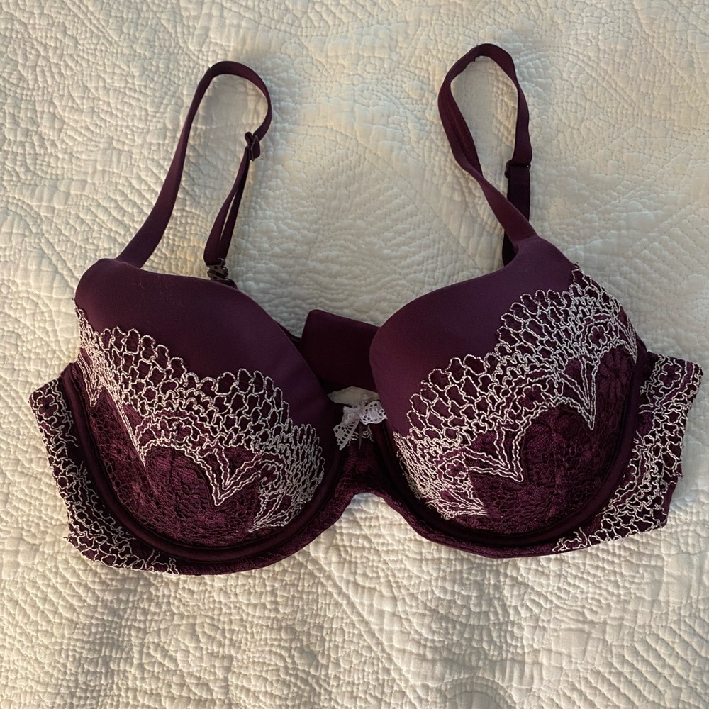 Victoria’s Secret Body by Victoria Lined Demi Maroon Bra 36D